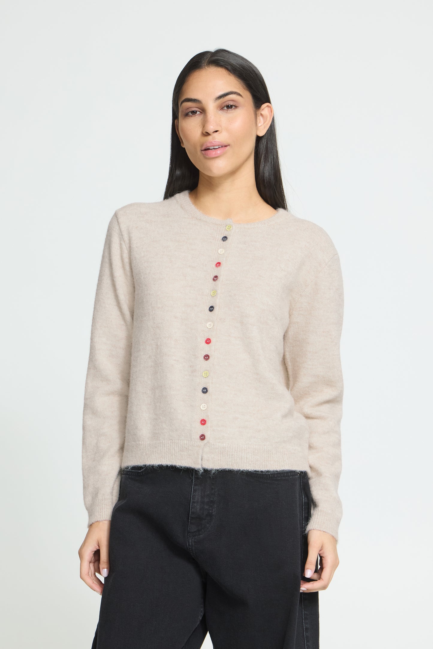 Ichi Fantia Cardigan Birch Melange