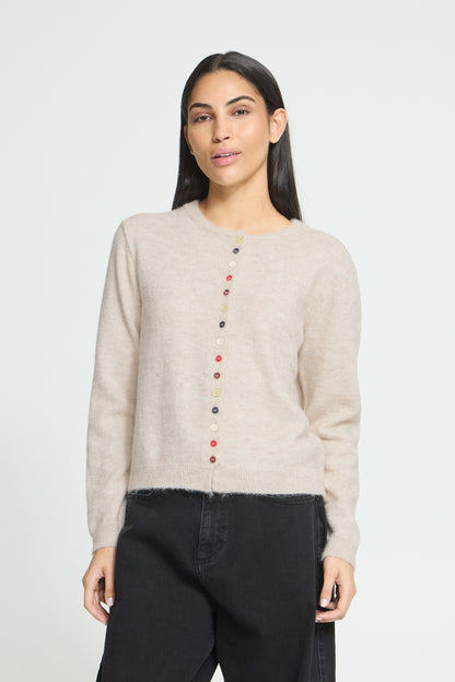 Ichi Fantia Cardigan Birch Melange