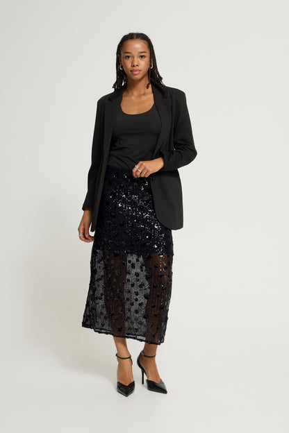 Ichi Malima Sk Skirt Black