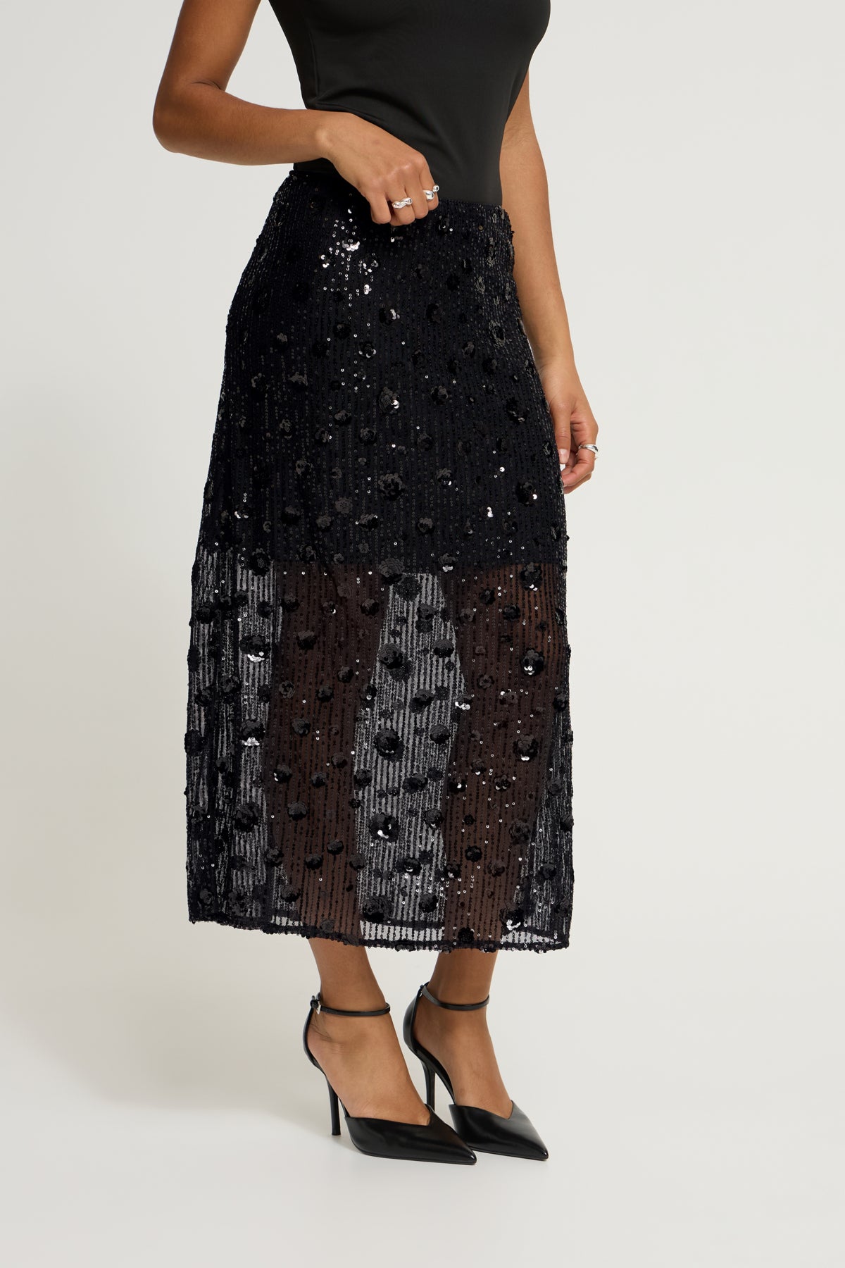 Ichi Malima Sk Skirt Black