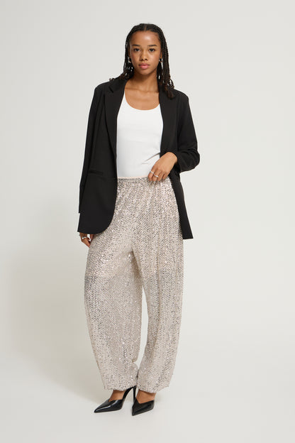 Ichi Faula Ballon Trousers Frosted Almond