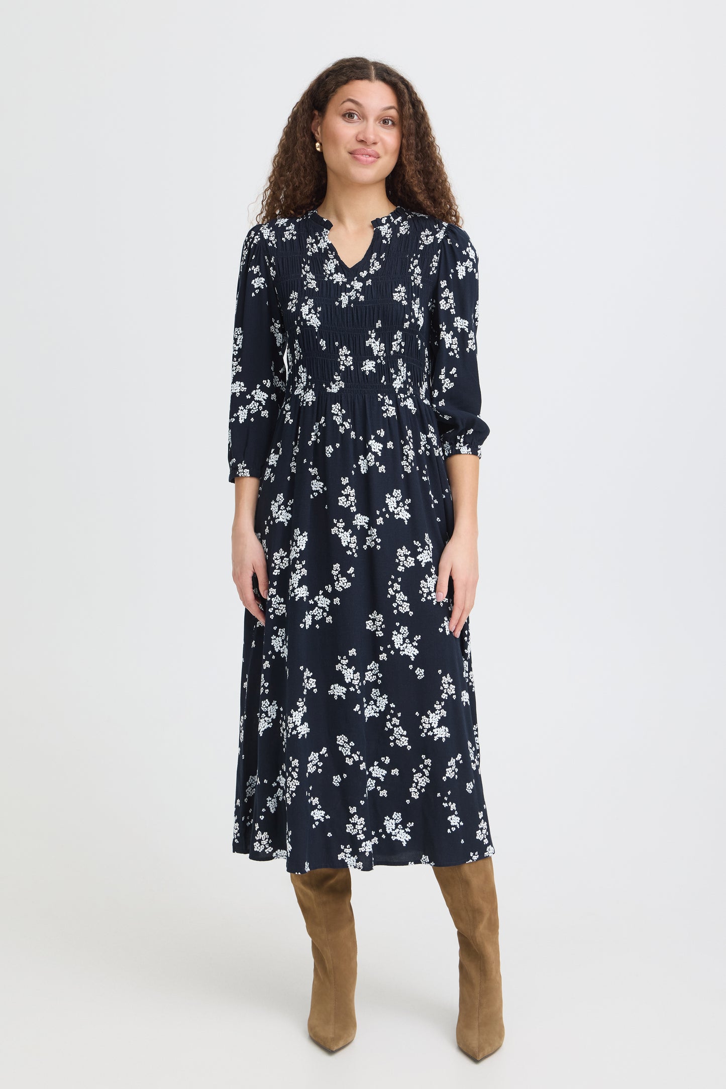 Fransa Lalu Dress Scatter Floral