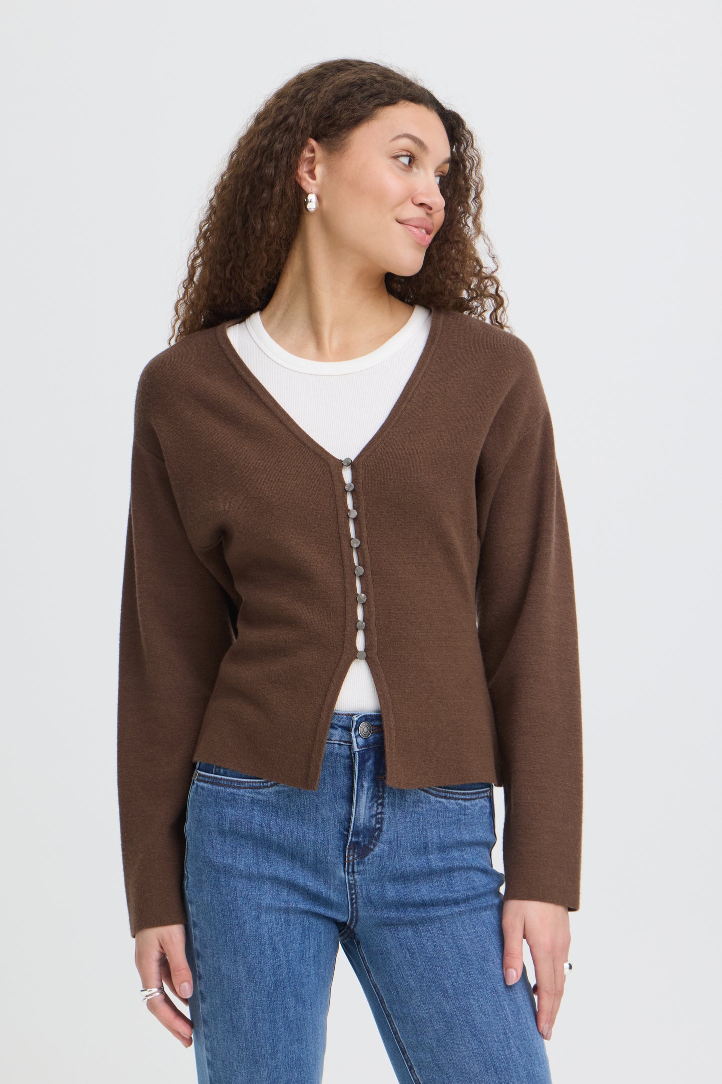 Fransa Vera Cardigan Rain Drum