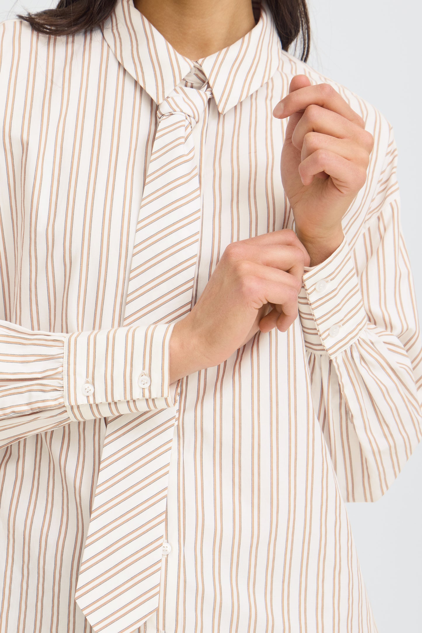 Fransa Zaba Shirt White Tobacco