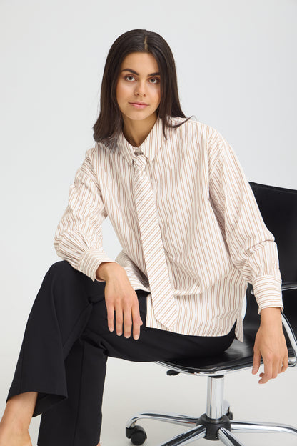 Fransa Zaba Shirt White Tobacco