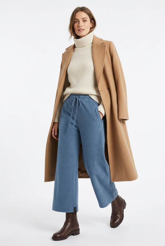 Henriette Steffensen Flare Trousers-Dusty Blue