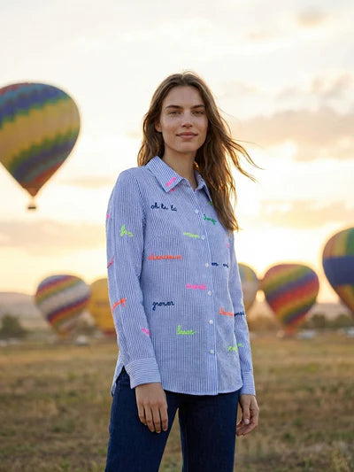 Vilagallo Stripe Words Shirt 33214