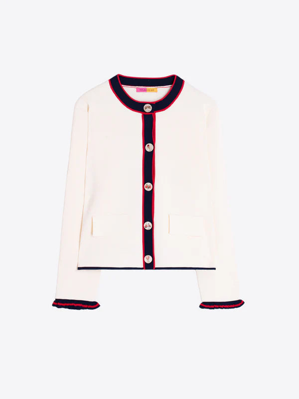 Vilagallo Navy & Red Trim Jacket 33478