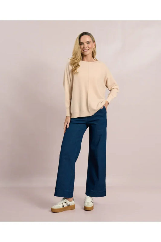 D.E.C.K Sand Centre Seam Detail Knit