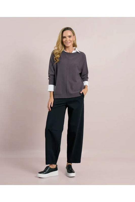 D.E.C.K Slate Centre Seam Detail Knit