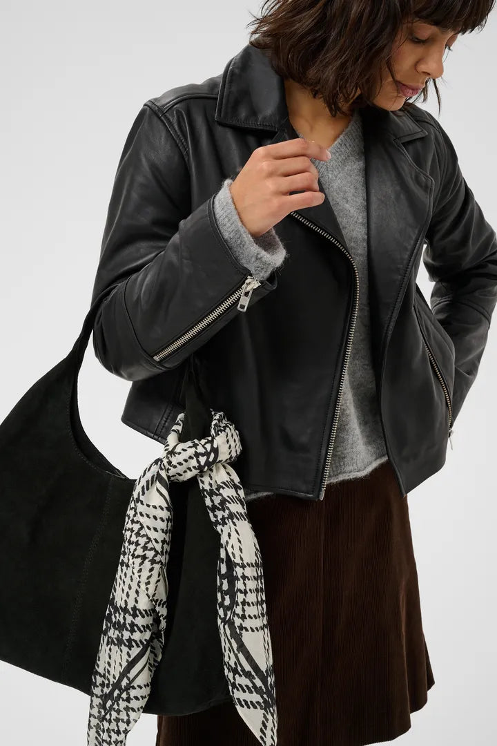 Part Two Phi Scarf Black Check