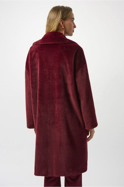 Joseph Ribkoff Faux Fur Straight Coat