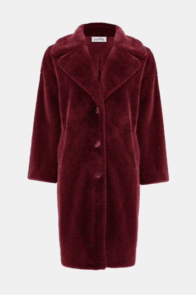 Joseph Ribkoff Faux Fur Straight Coat