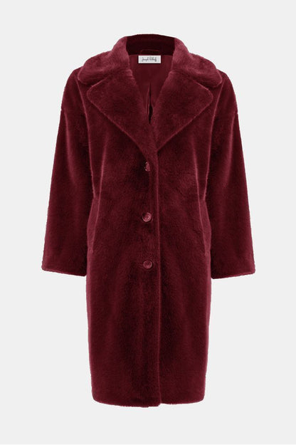 Joseph Ribkoff Faux Fur Straight Coat