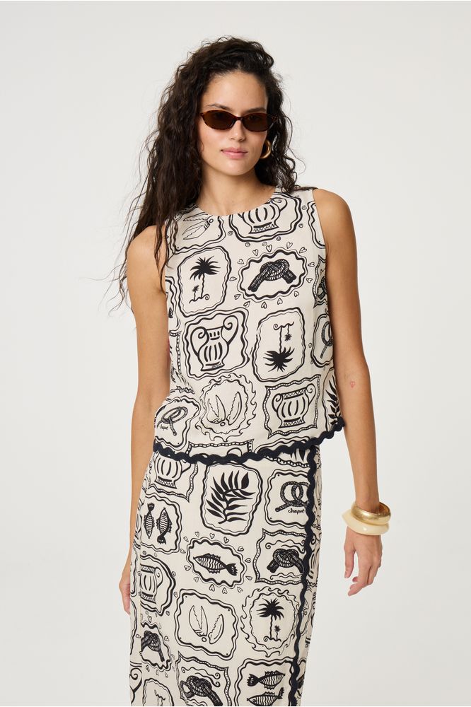 Fabienne Chapot Porto Top Cosy White/Black