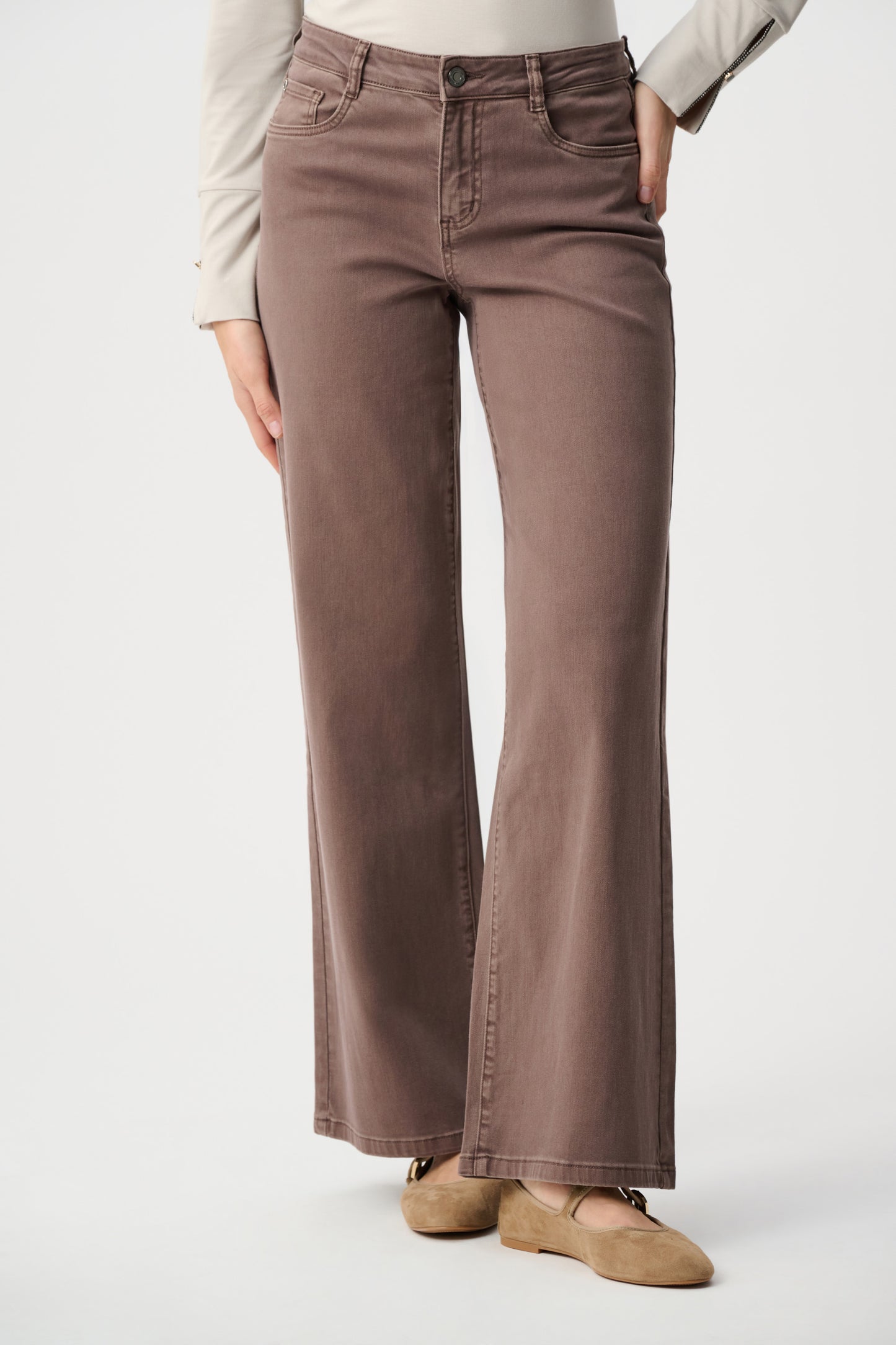 Joseph Ribkoff Goldie | Wide-leg Jeans Mink
