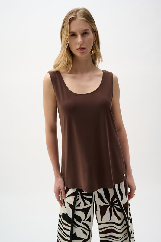 Joseph Ribkoff Scoop Neck Camisole Mahogany