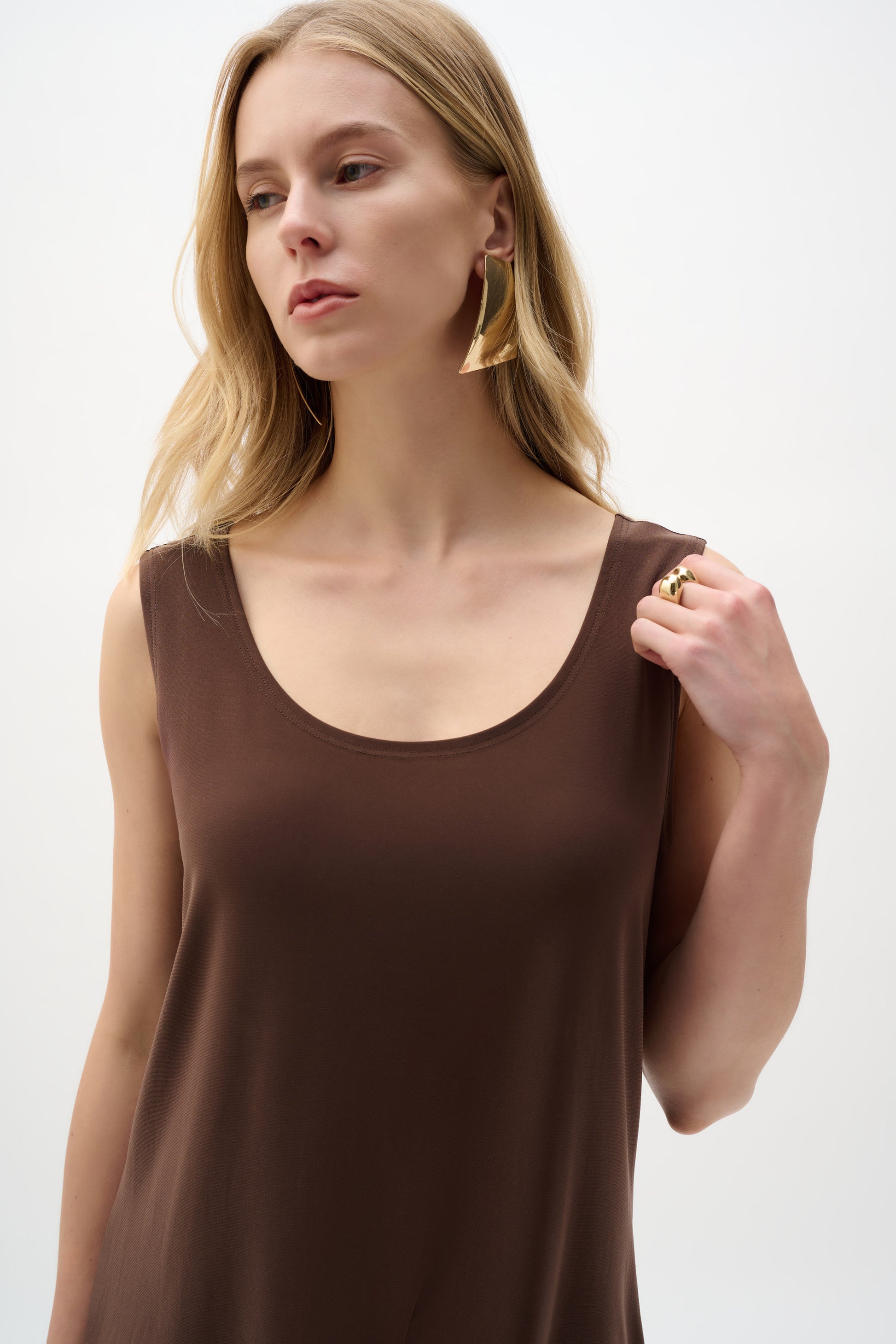Joseph Ribkoff Scoop Neck Camisole Mahogany