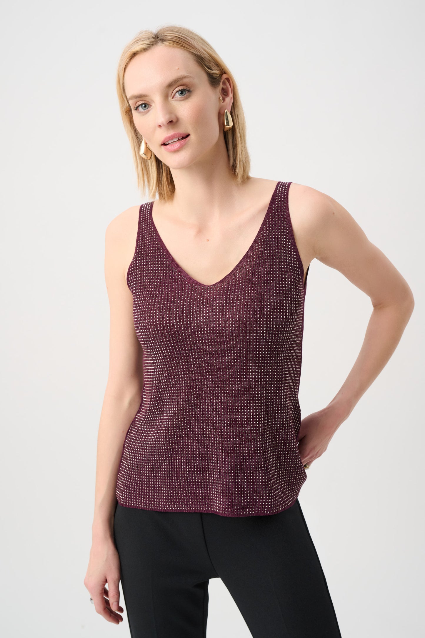 Joseph Ribkoff Metallic Camisole Elderberry