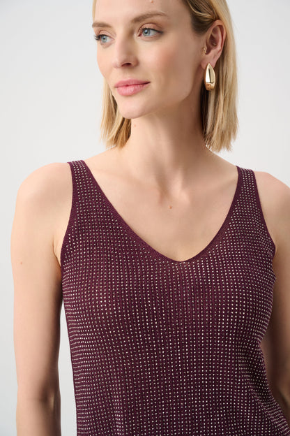 Joseph Ribkoff Metallic Camisole Elderberry