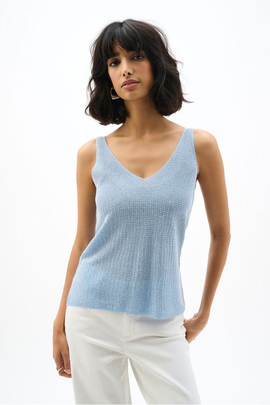 Joseph Ribkoff Rhinestone Camisole - Sky Blue
