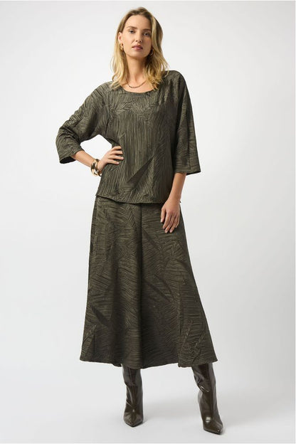 Joseph Ribkoff Pleat Satin Boxy Top