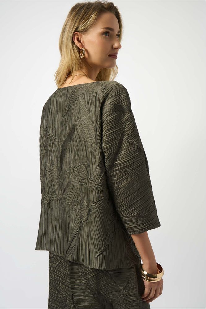 Joseph Ribkoff Pleat Satin Boxy Top