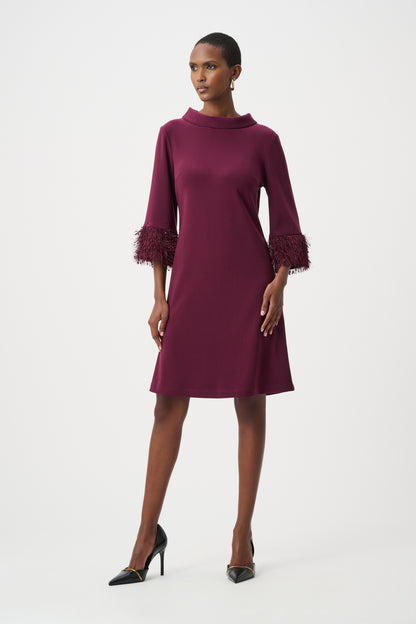 Joseph Ribkoff Silky Knit A-Line Dress Elderberry