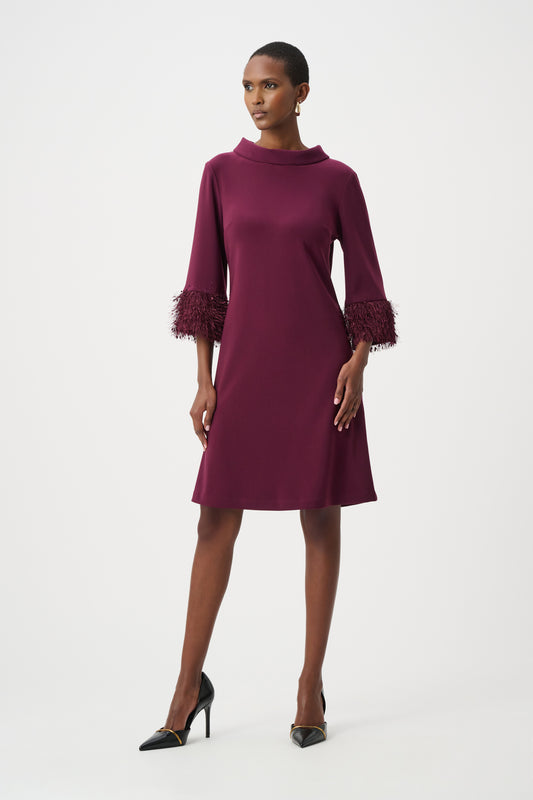 Joseph Ribkoff Silky Knit A-Line Dress Elderberry