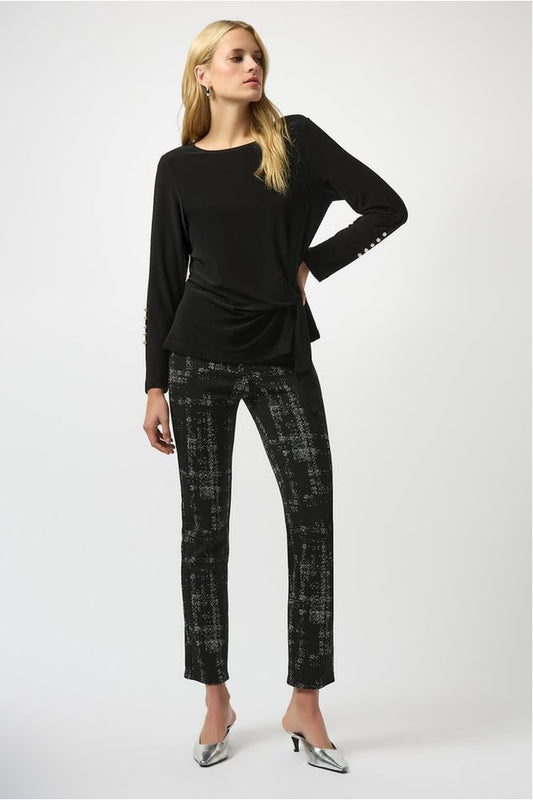Joseph Ribkoff Plaid Pull On Pant