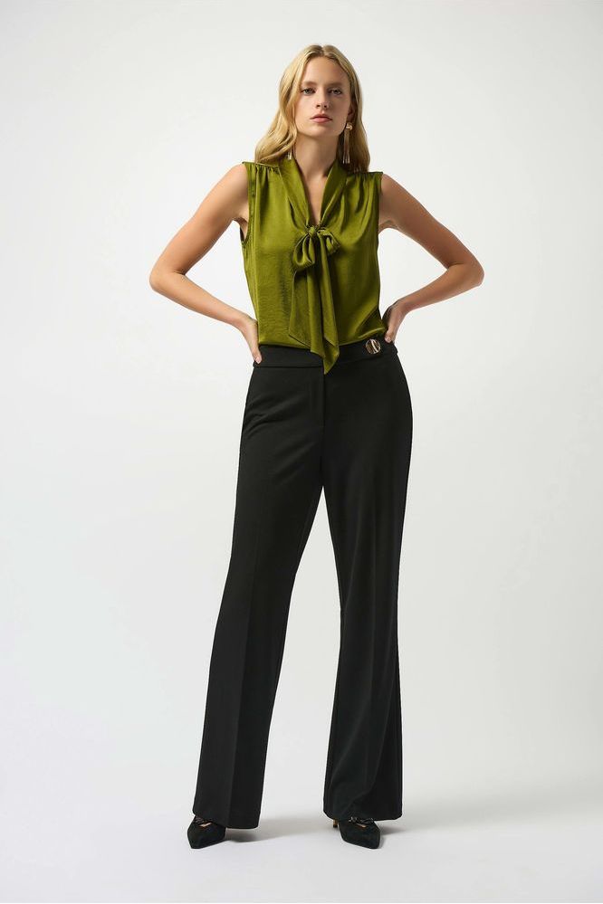 Joseph Ribkoff Satin Tie Neck Top