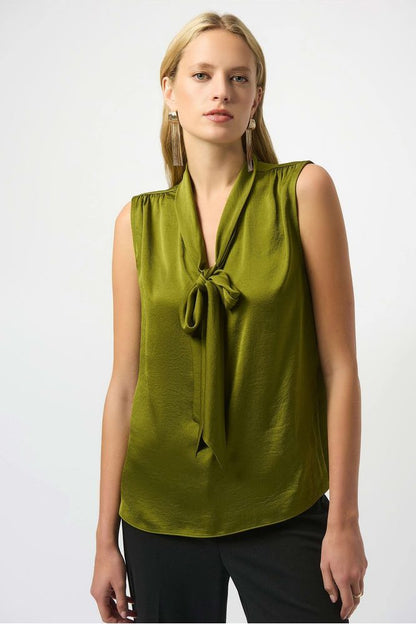 Joseph Ribkoff Satin Tie Neck Top