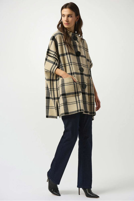 Joseph Ribkoff Jacquard Sweater Poncho