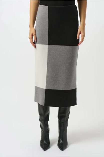 Joseph Ribkoff Jacquard Sweater Colour Block Skirt