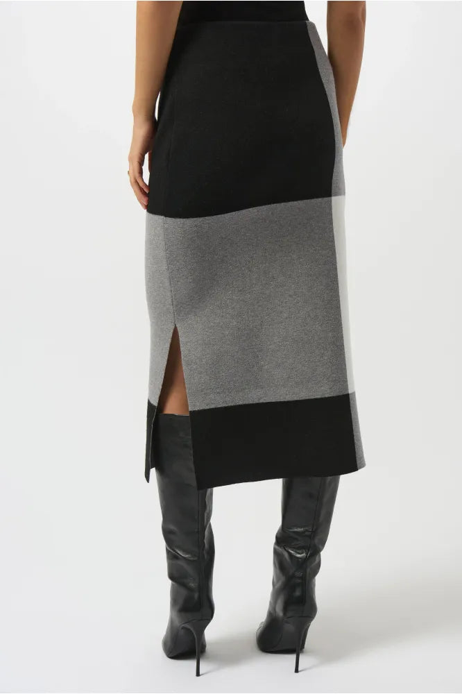 Joseph Ribkoff Jacquard Sweater Colour Block Skirt