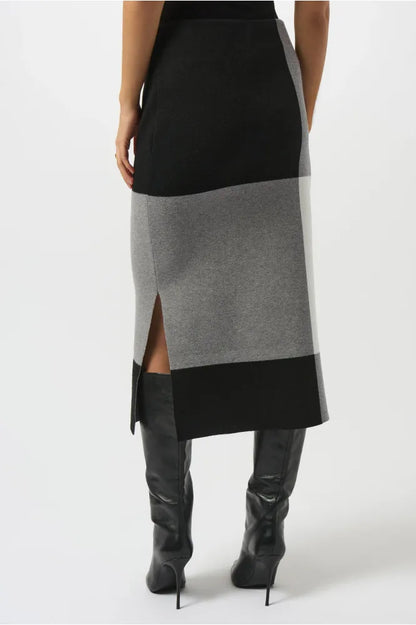 Joseph Ribkoff Jacquard Sweater Colour Block Skirt