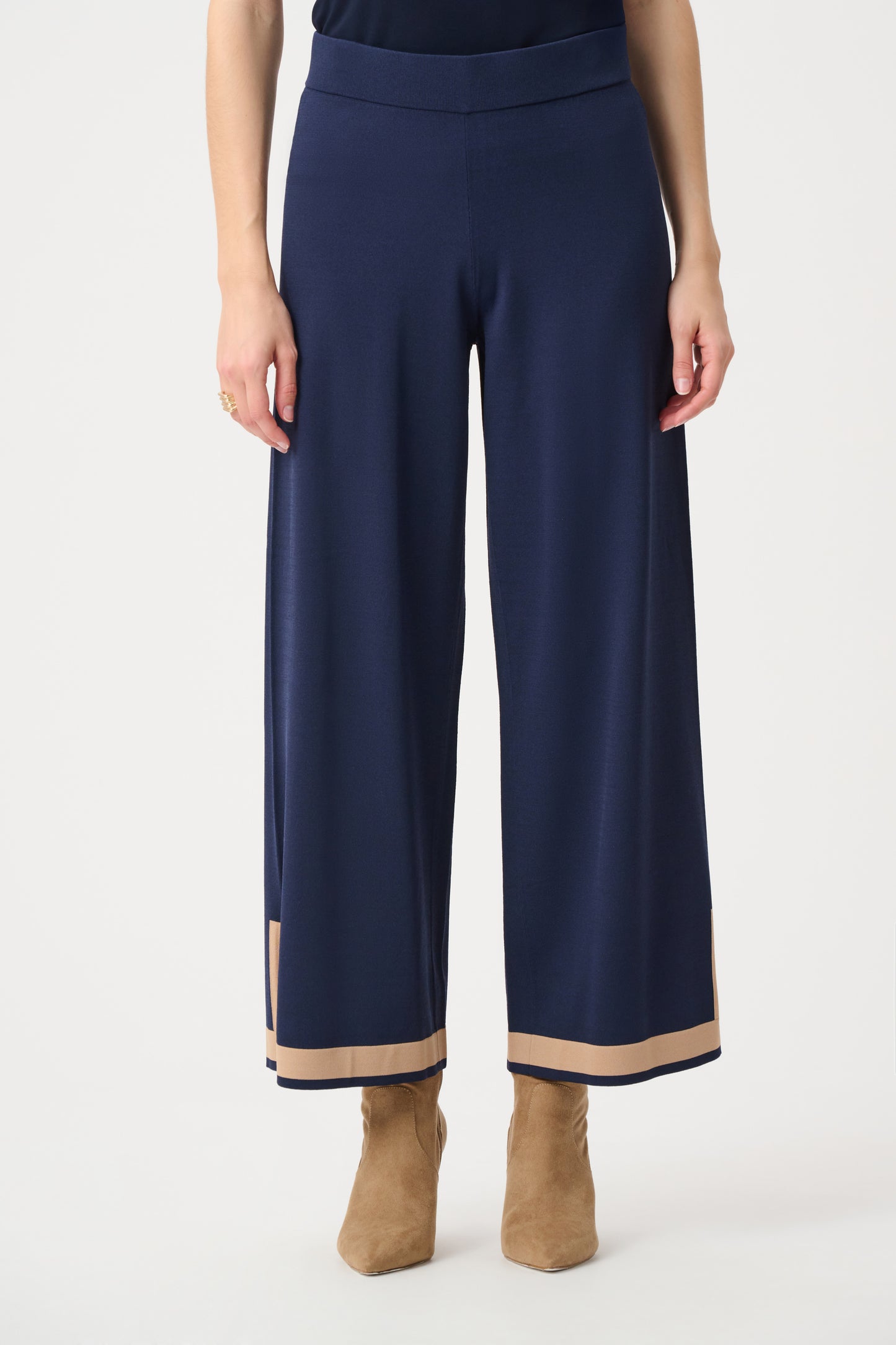 Joseph Ribkoff Colour Block Culottes Indigo/Camel