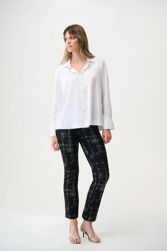 Joseph Ribkoff Stretch Poplin Blouse White