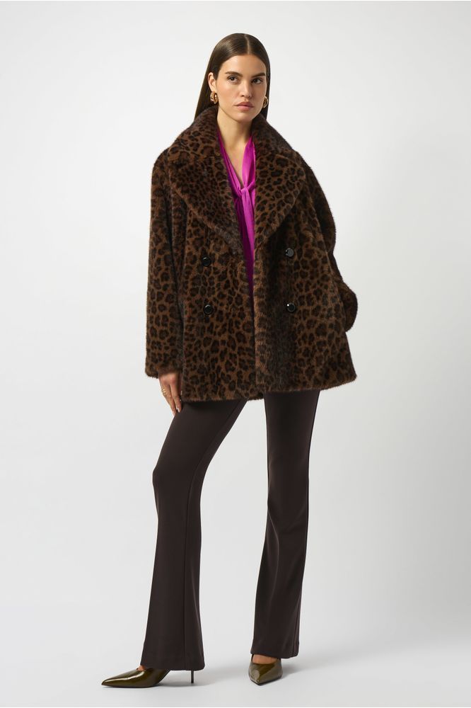 Joseph Ribkoff Faux Fur Leopard Coat