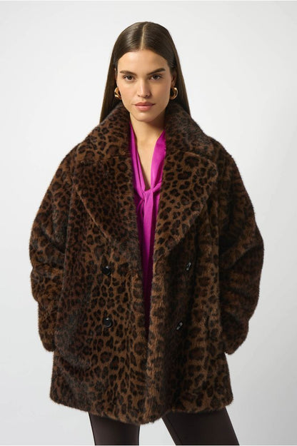 Joseph Ribkoff Faux Fur Leopard Coat