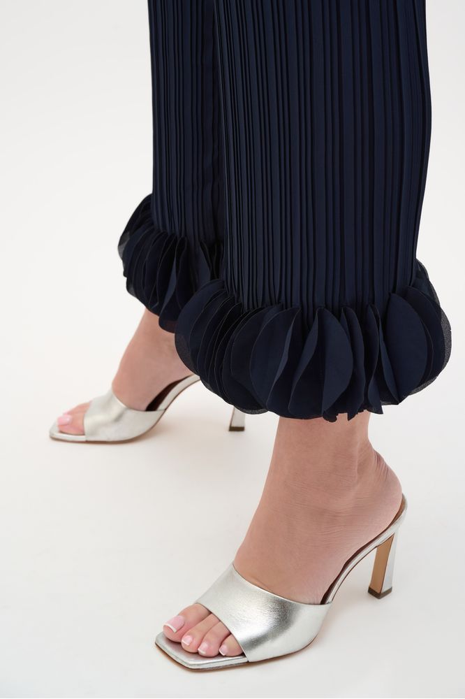 Joseph Ribkoff Wide Leg Pleated Pants - Midnight Blue