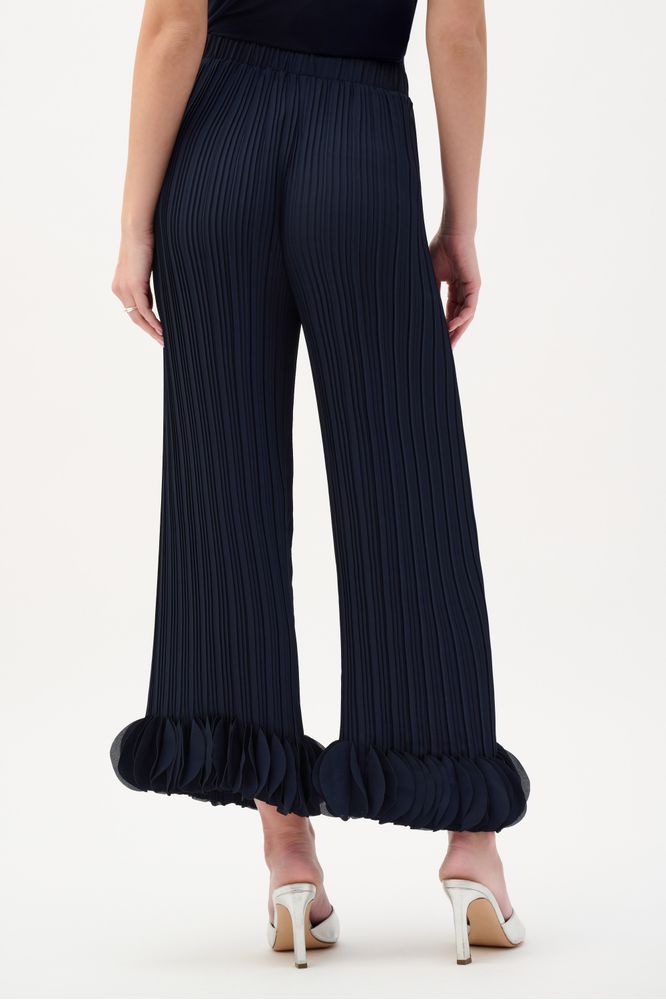 Joseph Ribkoff Wide Leg Pleated Pants - Midnight Blue