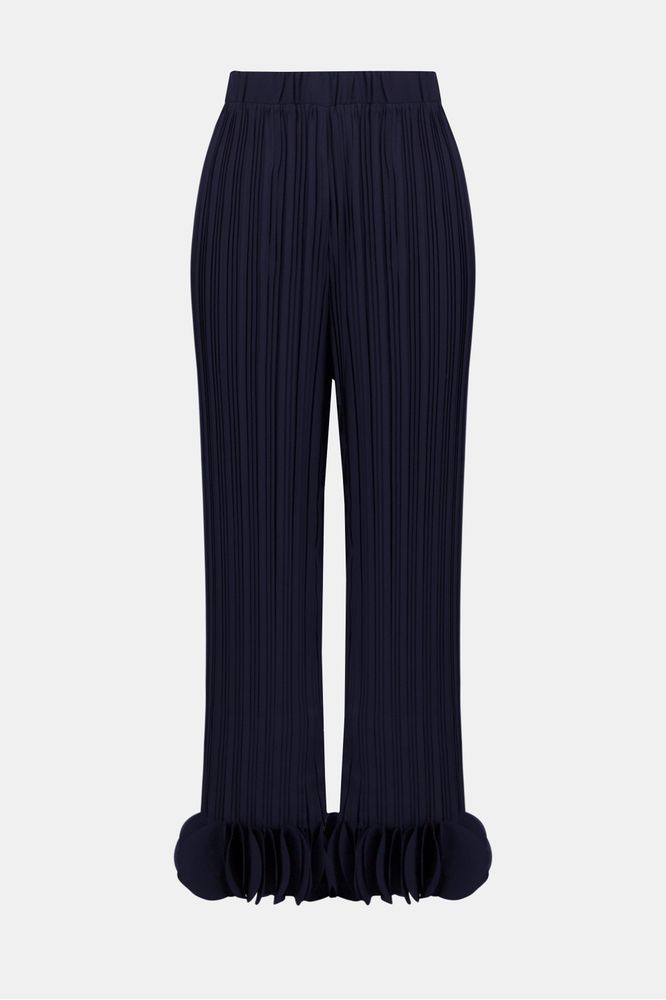 Joseph Ribkoff Wide Leg Pleated Pants - Midnight Blue | Alana