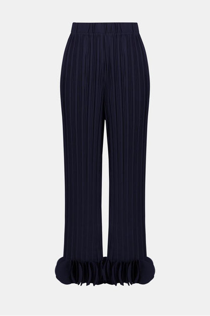 Joseph Ribkoff Wide Leg Pleated Pants - Midnight Blue