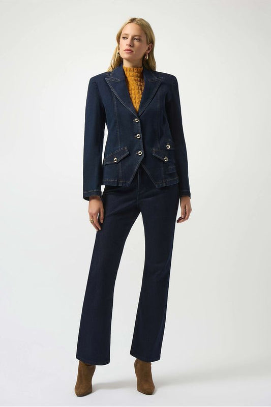 Joseph Ribkoff Denim Blazer Gold Buttons