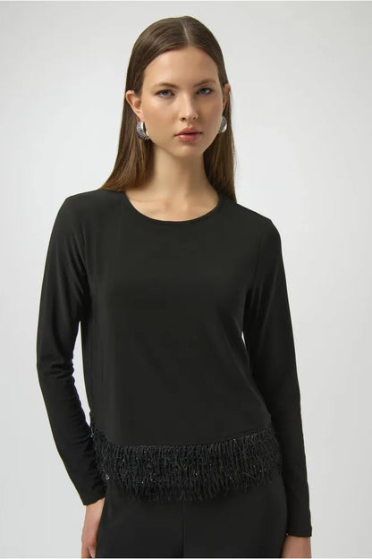 Joseph Ribkoff  Black Silky Knit Top
