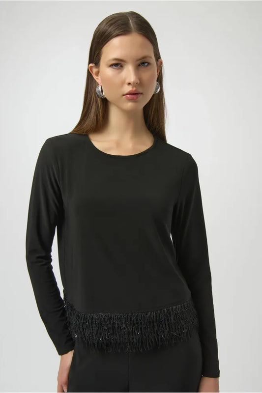 Joseph Ribkoff  Black Silky Knit Top