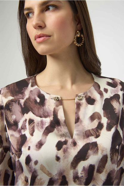 Joseph Ribkoff Satin Animal Top