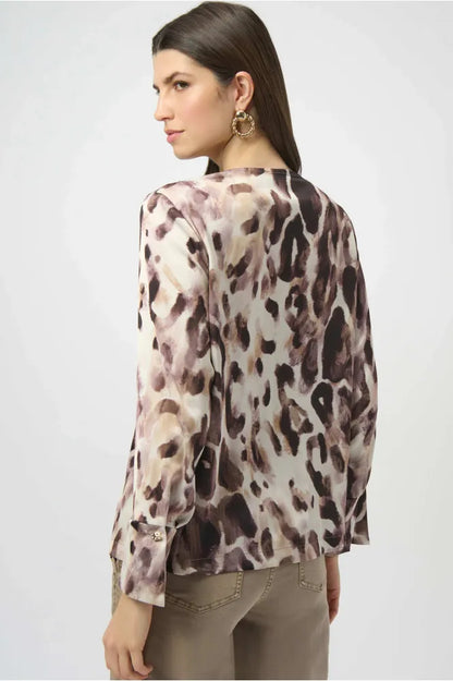 Joseph Ribkoff Satin Animal Top