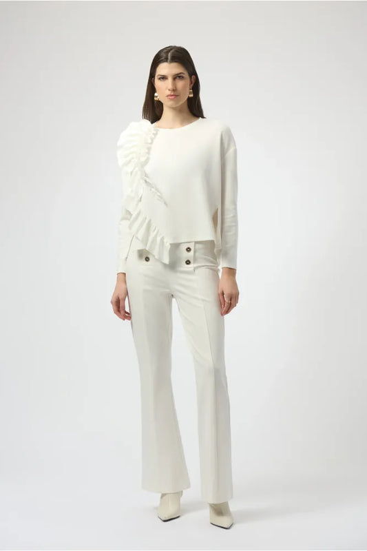 Joseph Ribkoff Scuba Ruffled Top